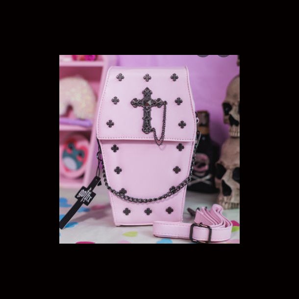 Pastel Pink Mini Coffin Vegan Cross Body Bag