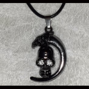 Eagle  Moon and Skull Pendant black Colour