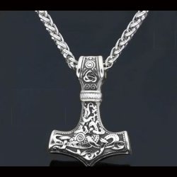Thor Hammer Pendant Large Silver