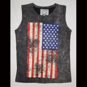 U S A Flag, Stone Wash Vest Top