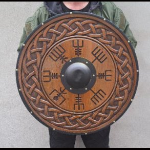 Viking Shield The Vegvisir or Viking Compass with Celtic knot design 60cm