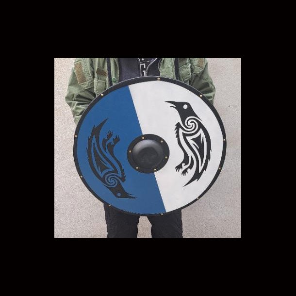 Viking Shield The two Ravens of Odin Design 60cm