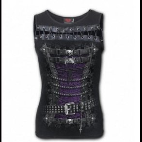 waisted corset chest split tank top spiral direct