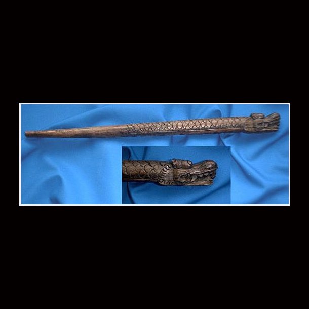 Wand hand carved with dragon